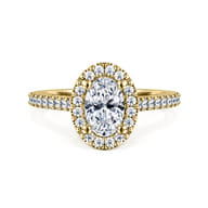 Carly - 14K Yellow Gold Oval Halo Diamond Engagement Ring