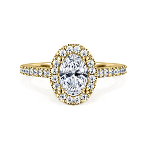 Carly - 14K Yellow Gold Oval Halo Diamond Engagement Ring