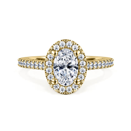 Carly - 14K Yellow Gold Oval Halo Diamond Engagement Ring