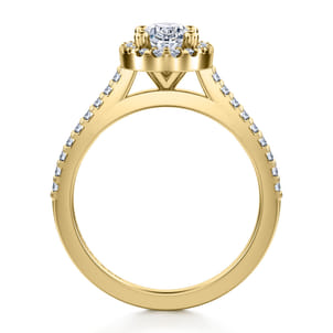 Carly - 14K Yellow Gold Oval Halo Diamond Engagement Ring