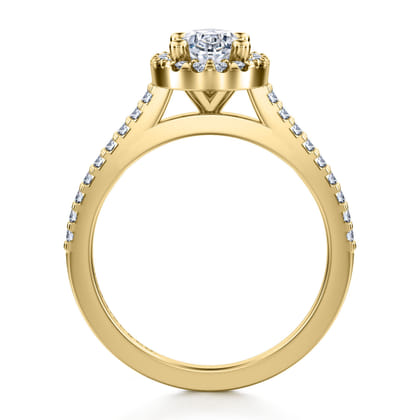 Carly - 14K Yellow Gold Oval Halo Diamond Engagement Ring