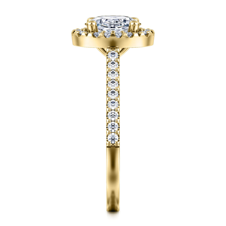 Carly - 14K Yellow Gold Oval Halo Diamond Engagement Ring