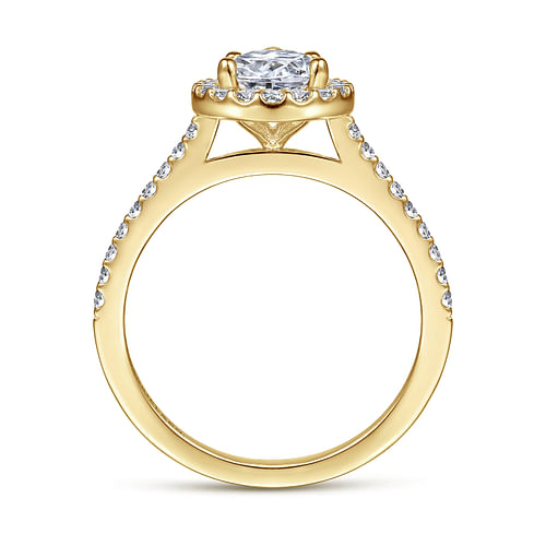 Carly - 14K Yellow Gold Pear Shape Halo Diamond Engagement Ring - 0.31 ct - Shot 2