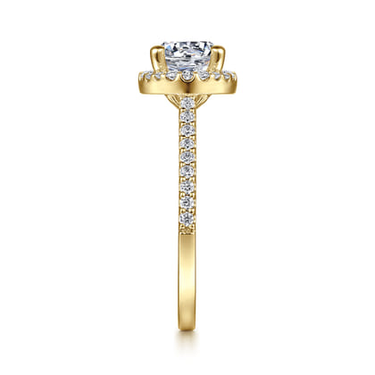 Carly - 14K Yellow Gold Round Halo Diamond Engagement Ring