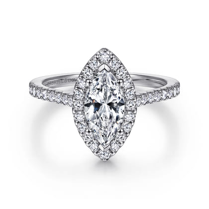 Carly - Platinum Marquise Halo Diamond Engagement Ring