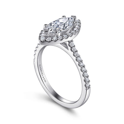 Carly - Platinum Marquise Halo Diamond Engagement Ring