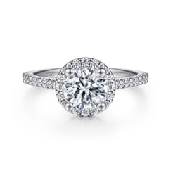 Carly - Platinum Round Halo Diamond Engagement Ring
