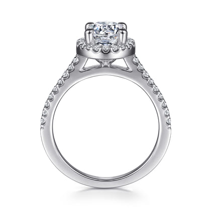 Carly - Platinum Round Halo Diamond Engagement Ring