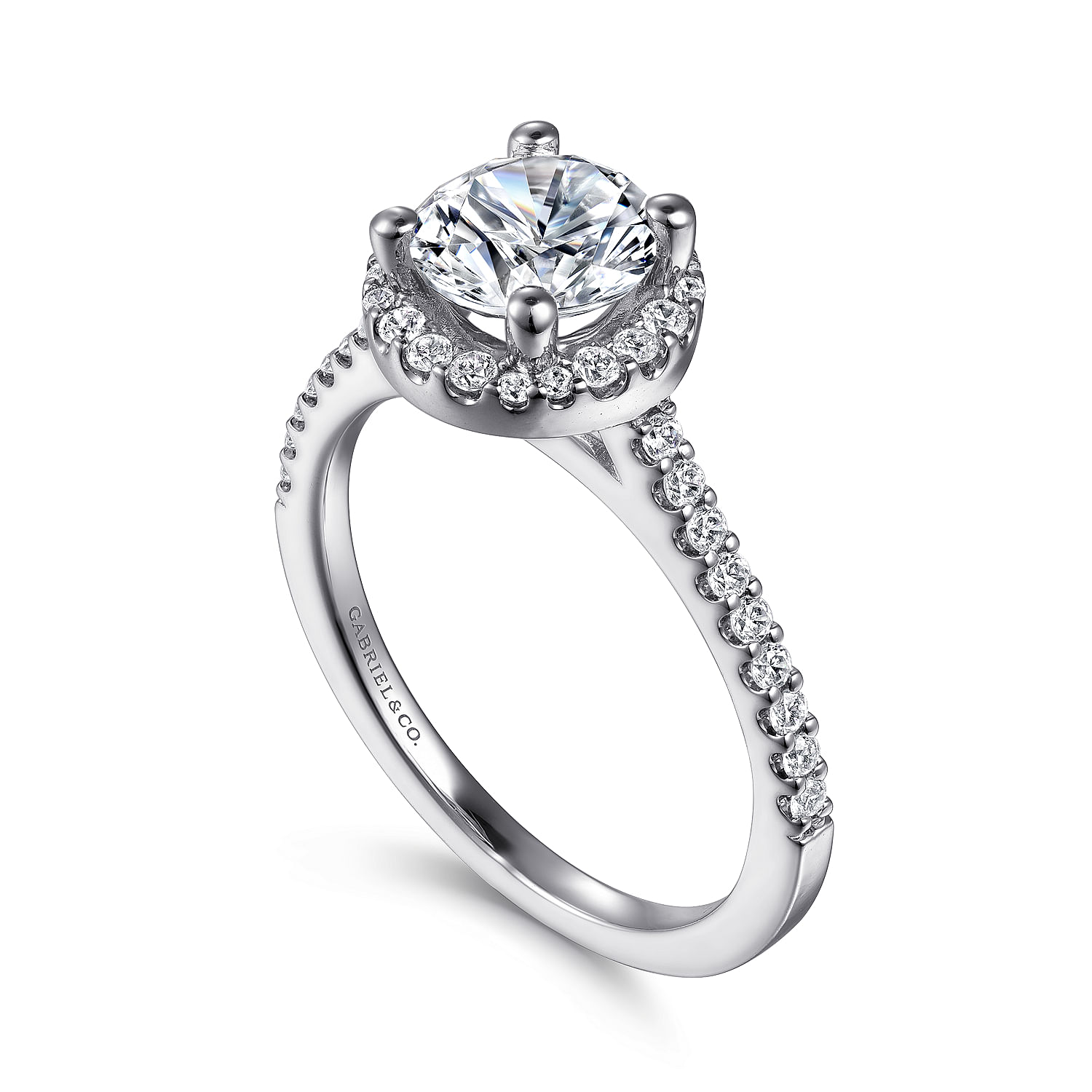 Carly - Platinum Round Halo Diamond Engagement Ring - 0.27 ct - Shot 3