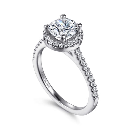 Carly - Platinum Round Halo Diamond Engagement Ring