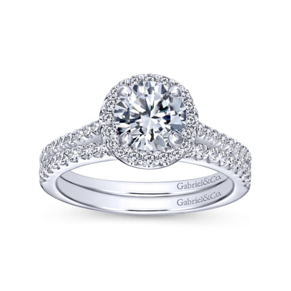 Carly - Platinum Round Halo Diamond Engagement Ring