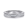 Straight Wedding Ring in 14k White Gold with Baguette Natural Diamond at Gabriel & Co.