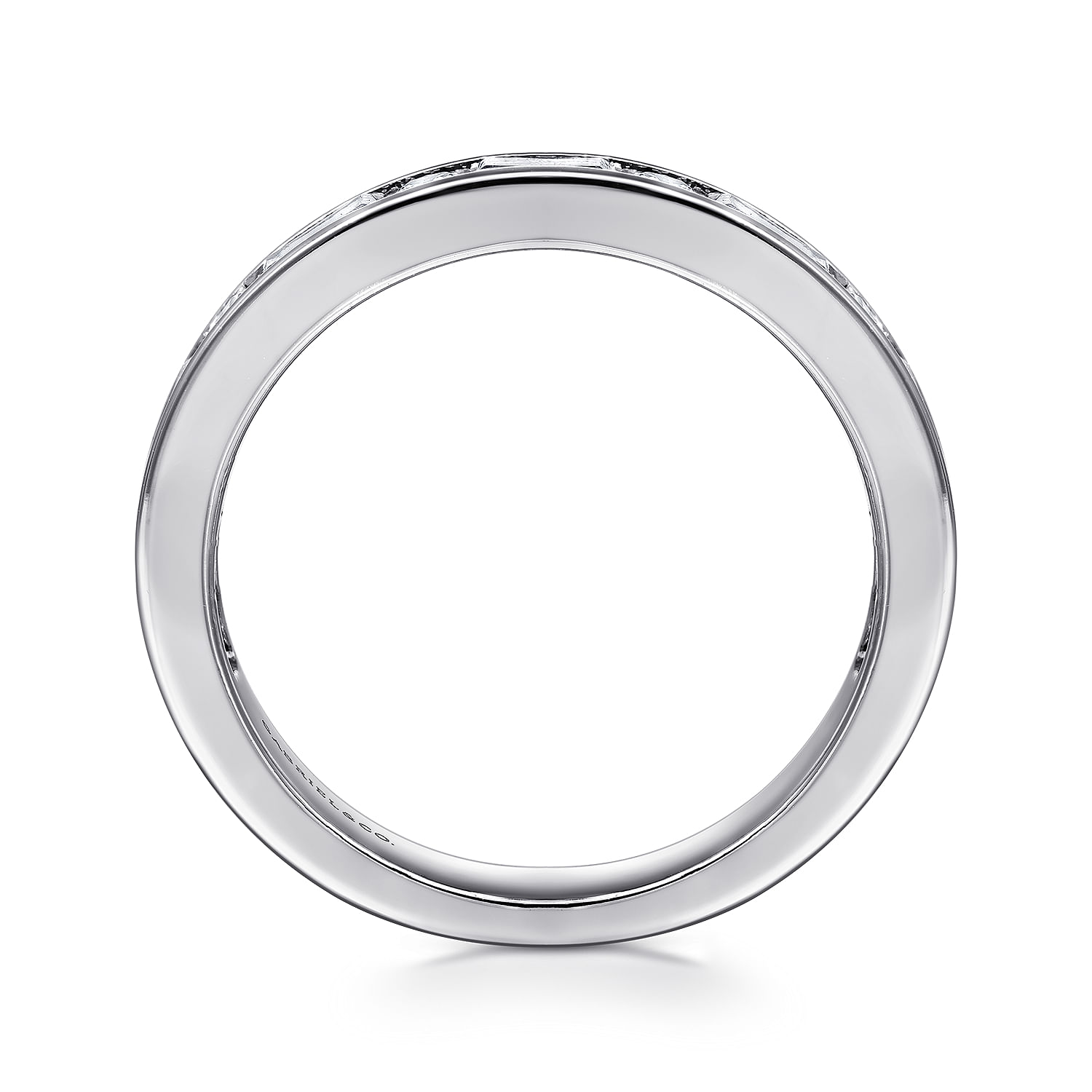 Caro - 14K White Gold Channel Baguette and Round Diamond Anniversary Band