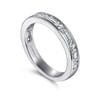 Straight Wedding Ring in 14k White Gold with Baguette Natural Diamond at Gabriel & Co.