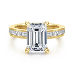 Carolie - 14K Yellow Gold Emerald Cut Diamond Engagement Ring