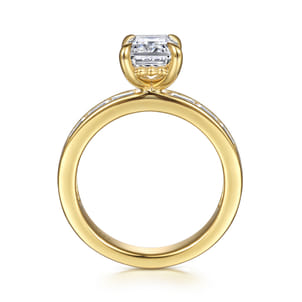 Carolie - 14K Yellow Gold Emerald Cut Diamond Engagement Ring