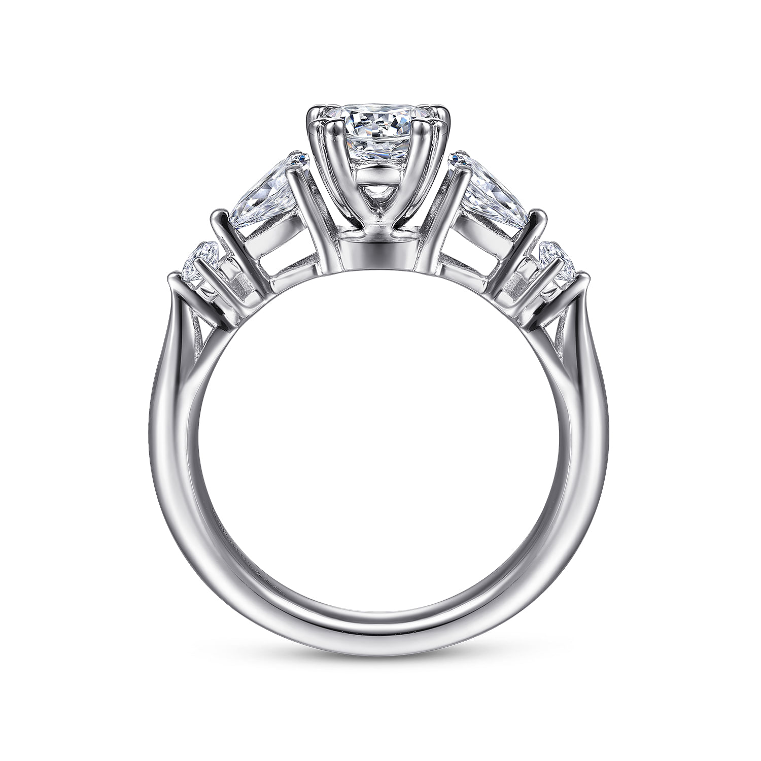 Carrie - 14K White Gold Oval Five Stone Diamond Engagement Ring