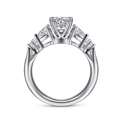 Carrie - 14K White Gold Oval Five Stone Diamond Engagement Ring