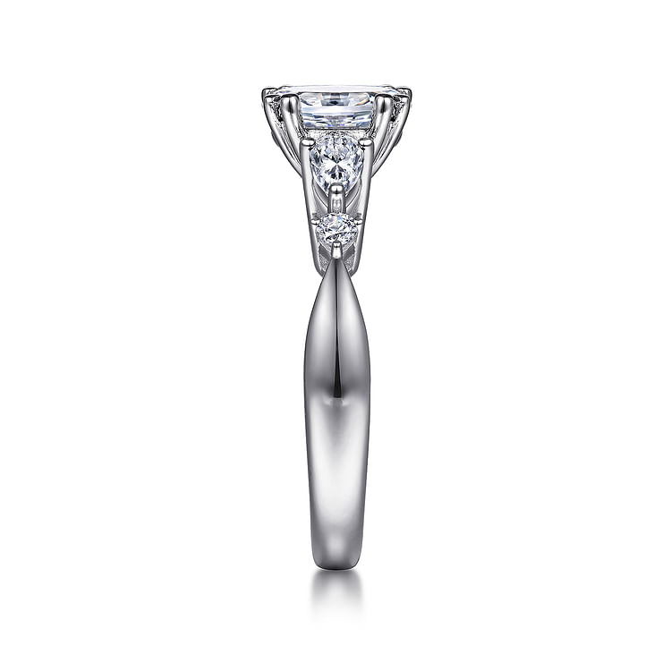 Carrie - 14K White Gold Oval Five Stone Diamond Engagement Ring