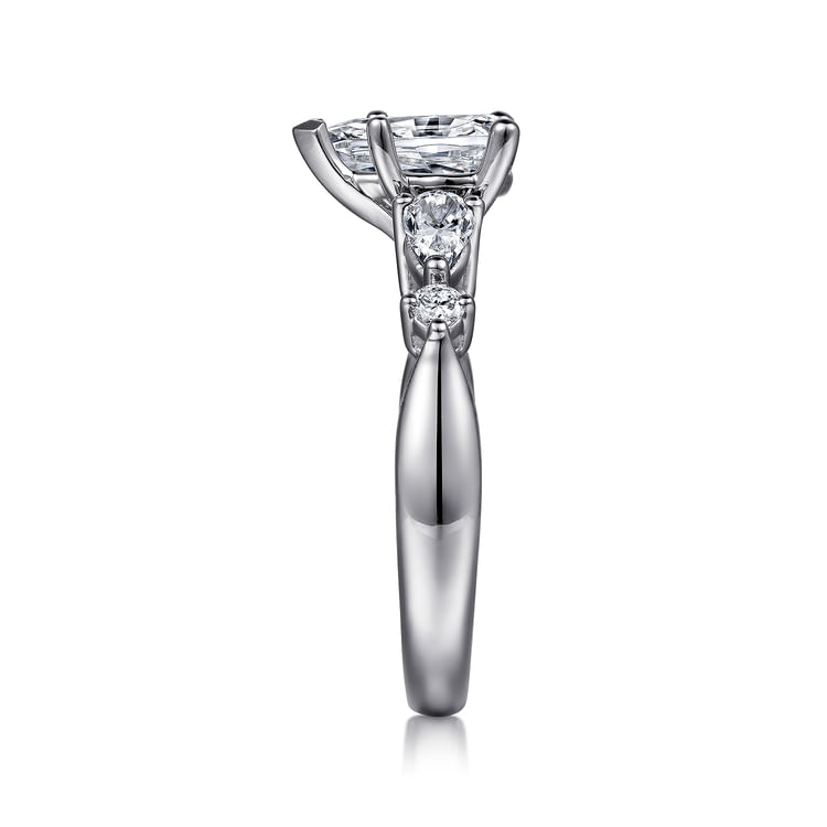 Carrie - 14K White Gold Pear Shape Five Stone Diamond Engagement Ring