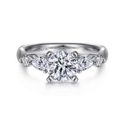 Carrie - 14K White Gold Round Five Stone Diamond Engagement Ring