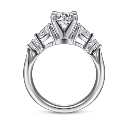 Carrie - 14K White Gold Round Five Stone Diamond Engagement Ring