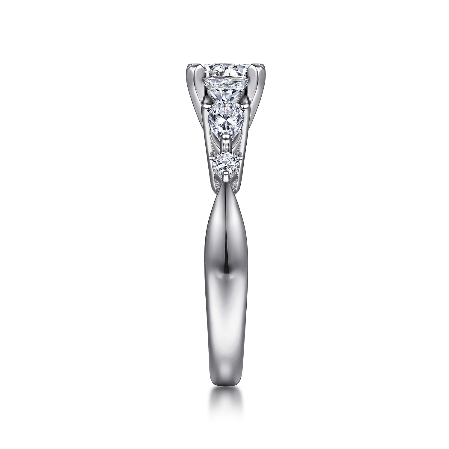 Carrie - 14K White Gold Round Five Stone Diamond Engagement Ring