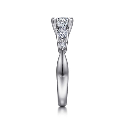 Carrie - 14K White Gold Round Five Stone Diamond Engagement Ring