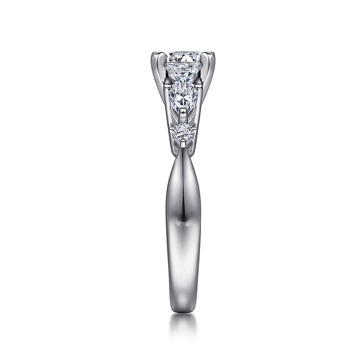 Carrie - 14K White Gold Round Five Stone Diamond Engagement Ring