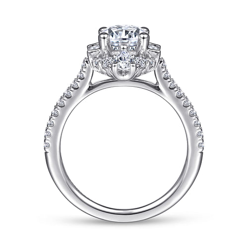 Carrington - Unique Platinum Art Deco Halo Diamond Engagement Ring - 0.67 ct - Shot 2