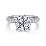 Carroline - 14K White Gold Round Diamond Engagement Ring