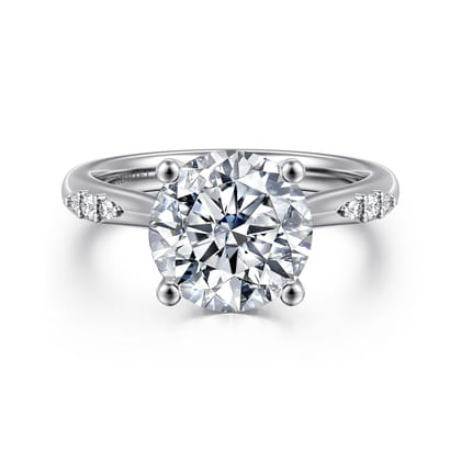 Carroline - 14K White Gold Round Diamond Engagement Ring