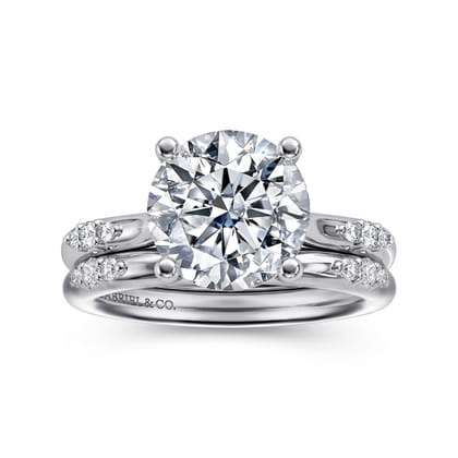 Carroline - 14K White Gold Round Diamond Engagement Ring