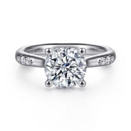 Carroline - 14K White Gold Round Diamond Engagement Ring