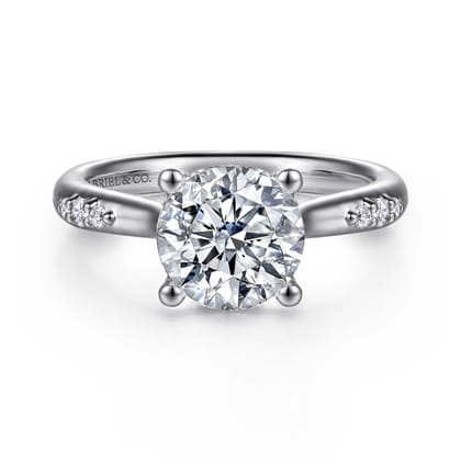Carroline - 14K White Gold Round Diamond Engagement Ring
