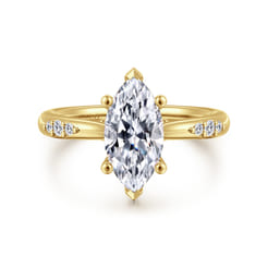 Carroline - 14K Yellow Gold Marquise Shape Diamond Engagement Ring