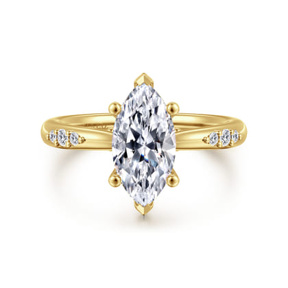 Carroline - 14K Yellow Gold Marquise Shape Diamond Engagement Ring