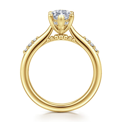 Carroline - 14K Yellow Gold Marquise Shape Diamond Engagement Ring