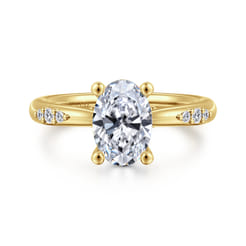 Carroline - 14K Yellow Gold Oval Diamond Engagement Ring