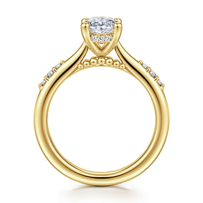 Carroline - 14K Yellow Gold Oval Diamond Engagement Ring