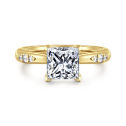 Carroline - 14K Yellow Gold Princess Cut Diamond Engagement Ring