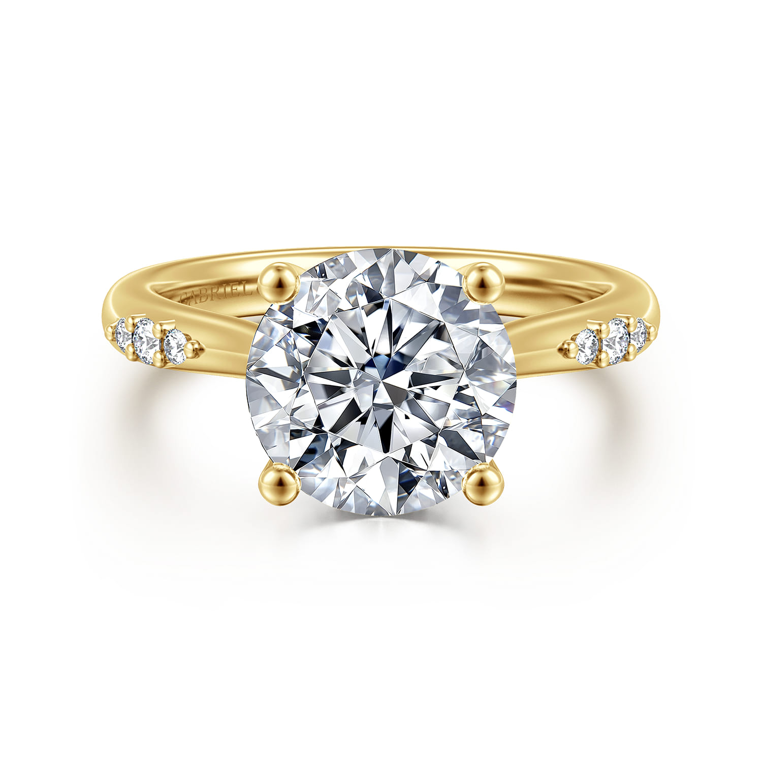 Carroline - 14K Yellow Gold Round Diamond Engagement Ring