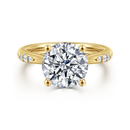 Carroline - 14K Yellow Gold Round Diamond Engagement Ring