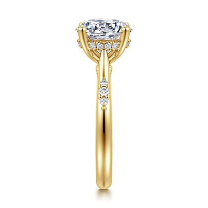Carroline - 14K Yellow Gold Round Diamond Engagement Ring