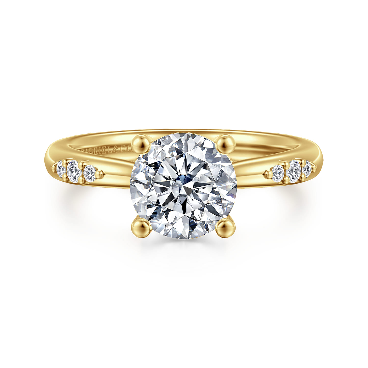 Carroline - 14K Yellow Gold Round Diamond Engagement Ring