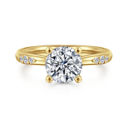 Carroline - 14K Yellow Gold Round Diamond Engagement Ring