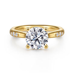 14K Yellow Gold Round Diamond Engagement Ring