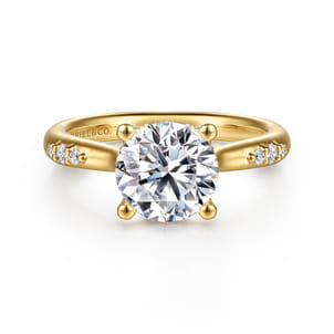 Carroline - 14K Yellow Gold Round Diamond Engagement Ring