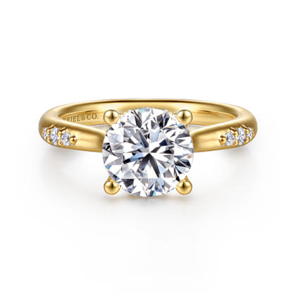 Carroline - 14K Yellow Gold Round Diamond Engagement Ring