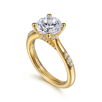 Carroline - 14K Yellow Gold Round Diamond Engagement Ring